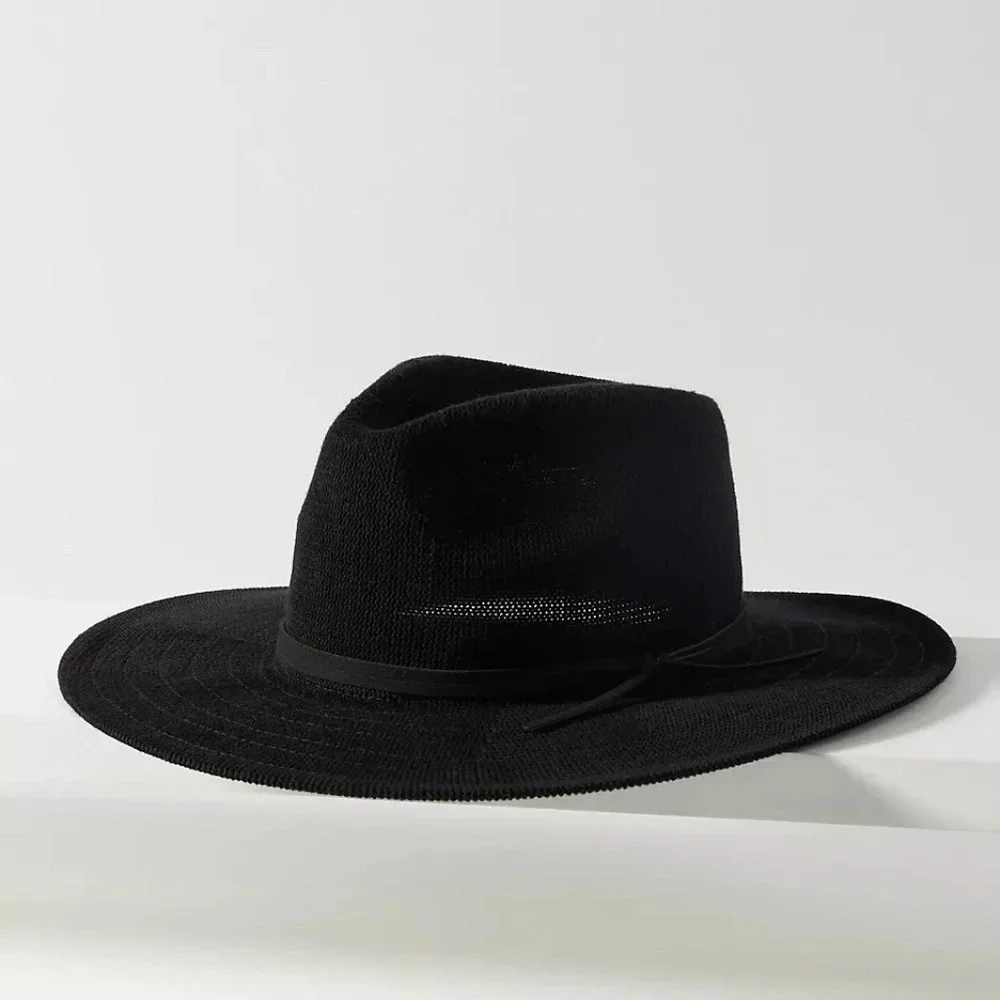 NWT Anthropologie Black Knot Trimmed Rancher Hat